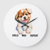 GRANDE HORLOGE RONDE SMILE QUEUE RÉPÉTER -CHIEN MIGNON (Recto)