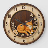 Grande Horloge Ronde Smiling Orange Tabby Nature (Recto)