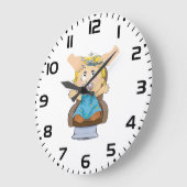 Grande Horloge Ronde Smiling School Boy avec sac à dos (Angle)