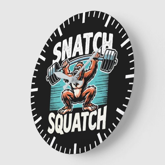Grande Horloge Ronde Snatch Squatch - Drôle Poids (Angle)
