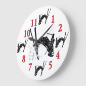 Grande Horloge Ronde Snow Skier Clock (Angle)