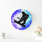 Grande Horloge Ronde Snowboarder (Maison)