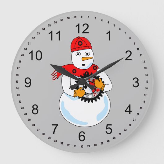 Grande Horloge Ronde Snowman mécanique (Recto)