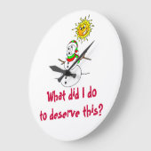 Grande Horloge Ronde Snowman Melting (Angle)