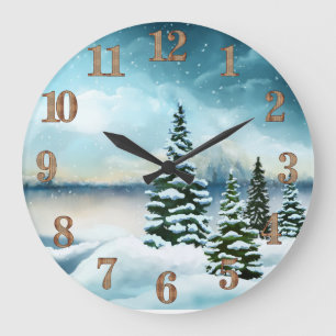 Grande Horloge Ronde Snowy pine