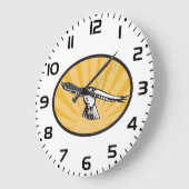 Grande Horloge Ronde Soaring Falcon Bold Bird of Prey (Angle)
