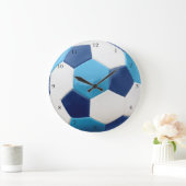 Grande Horloge Ronde Soccer Ball blues (Maison)