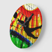 Grande Horloge Ronde Soccer Goalie, Net & Grass (Angle)