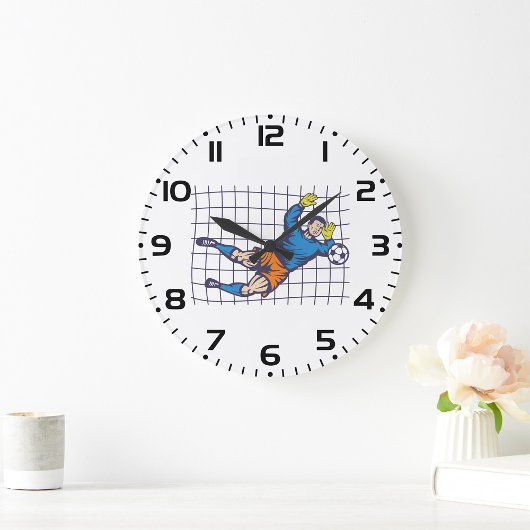 Grande Horloge Ronde Soccer Goalkeeper Diving Save