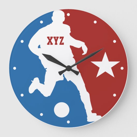Grande Horloge Ronde Soccer player custom wall clock (Recto)
