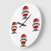 Grande Horloge Ronde Sock Monkey (Angle)