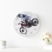 Grande Horloge Ronde Socle de nez - Motocross (Maison)