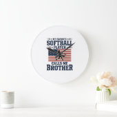 Grande Horloge Ronde Softball Brother Patriotic Vintage Engraving Shirt (Maison)