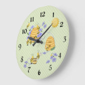 Grande Horloge Ronde Soirée dansante d'abeille (Angle)