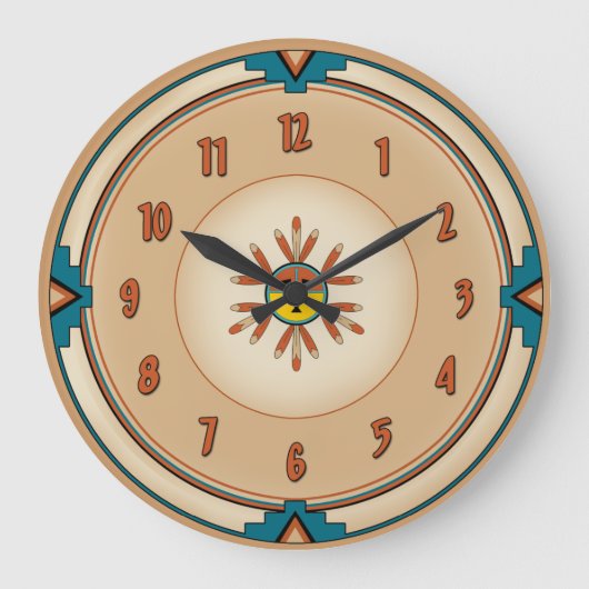 Grande Horloge Ronde Soleil Kachina plumé (Recto)