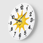 Grande Horloge Ronde Soleil souriant (Angle)