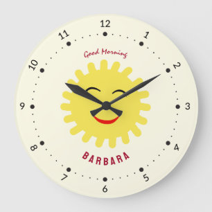 Grande Horloge Ronde Soleil souriant