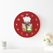 Grande Horloge Ronde "Solive Christmas baking" (Maison)