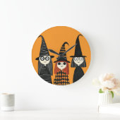 Grande Horloge Ronde Sorcières Fantaisistes Halloween Mignon et Effraya (Maison)