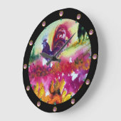 GRANDE HORLOGE RONDE SOUFFLE ET ROOSTER NOIR (Angle)