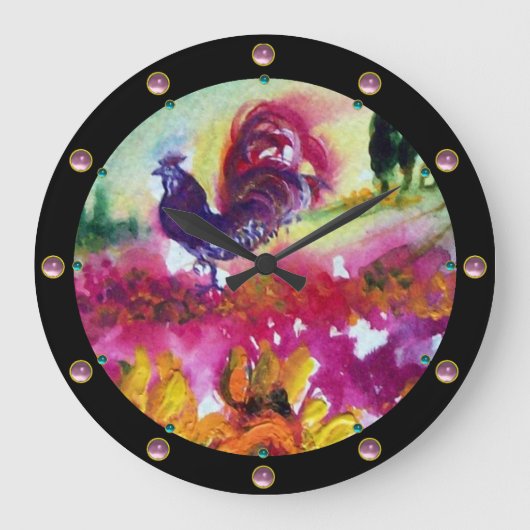 GRANDE HORLOGE RONDE SOUFFLE ET ROOSTER NOIR (Recto)