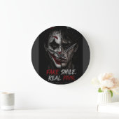 Grande Horloge Ronde « Sourire Faux, Douleur Réelle : La Vérité Derrièr (Maison)