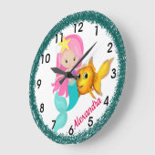 Grande Horloge Ronde Sous la sirène de mer (Angle)