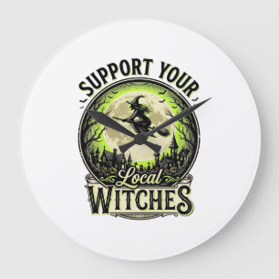 Grande Horloge Ronde Soutenez Vos Sorcières Locales Design Halloween Vi