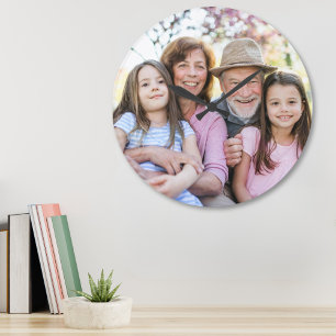 Grande Horloge Ronde Souvenir de famille Photo personnalisée des grands