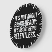Grande Horloge Ronde Soyez implacable - Motivation du succès (Angle)