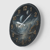 Grande Horloge Ronde Space retro galaxy astronaut planetary rocket ship (Angle)