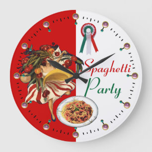 GRANDE HORLOGE RONDE SPAGHETTI PARTY DANCE, CUISINE ITALIENNE ET TOMATE