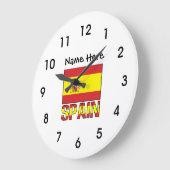 Grande Horloge Ronde Spain and Spanish Flag with Your Name (Angle)