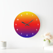 Grande Horloge Ronde Spectre des couleurs horizontales -1 (Maison)