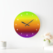 Grande Horloge Ronde Spectre des couleurs horizontales -3 (Maison)