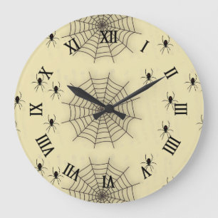 Grande Horloge Ronde Spider web and spiders on wall