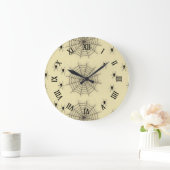 Grande Horloge Ronde Spider web and spiders on wall (Maison)