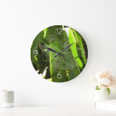 Grande Horloge Ronde Spiderweb dans Tropical Leaves Nature (Maison)