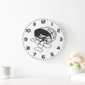 Grande Horloge Ronde Spilled Beans Black and White Outline (Maison)