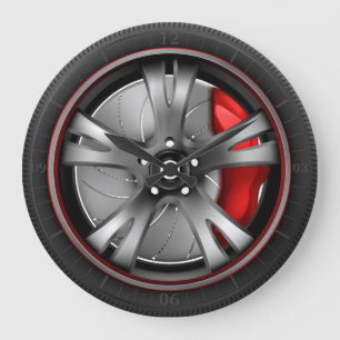 Grande Horloge Ronde Spin en alliage élégant - Art moderne de roue de c