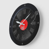 Grande Horloge Ronde Spin Time: Retro Turntable Clock (Angle)