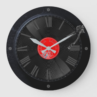 Grande Horloge Ronde Spin Time: Retro Turntable Clock