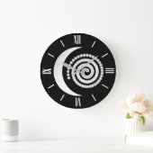 Grande Horloge Ronde Spirale de la lune d'argent (Maison)