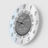 Grande Horloge Ronde Spirales argentées diamant 50e anniversaire de mar (Angle)