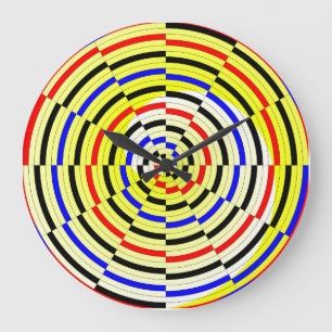 Grande Horloge Ronde Spirales jaunes par Kenneth Yoncich