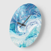 Grande Horloge Ronde Splash couleur : Acrylique Abstrait Arrière - plan (Angle)