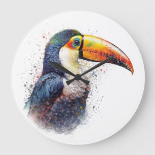 Grande Horloge Ronde Splendeur tropicale Toucan