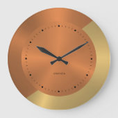 Grande Horloge Ronde Split-Screen Metallic Gold and Copper Personalized (Recto)