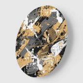 Grande Horloge Ronde Sport Abstrait, style graffiti (Angle)