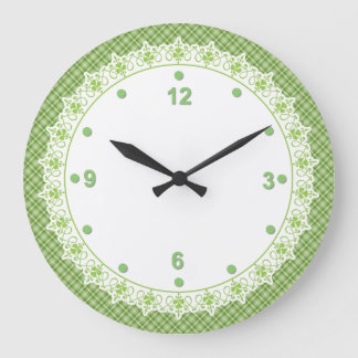 Grande Horloge Ronde Spring Green Kitchen Wall Clock